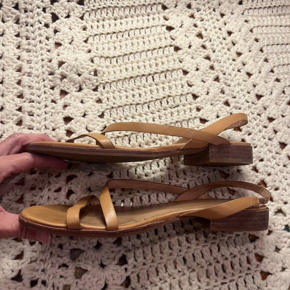 Madewell Heidi Slingback Sandals - Tan Leather Size 8 1/2 - Picture 4 of 7
